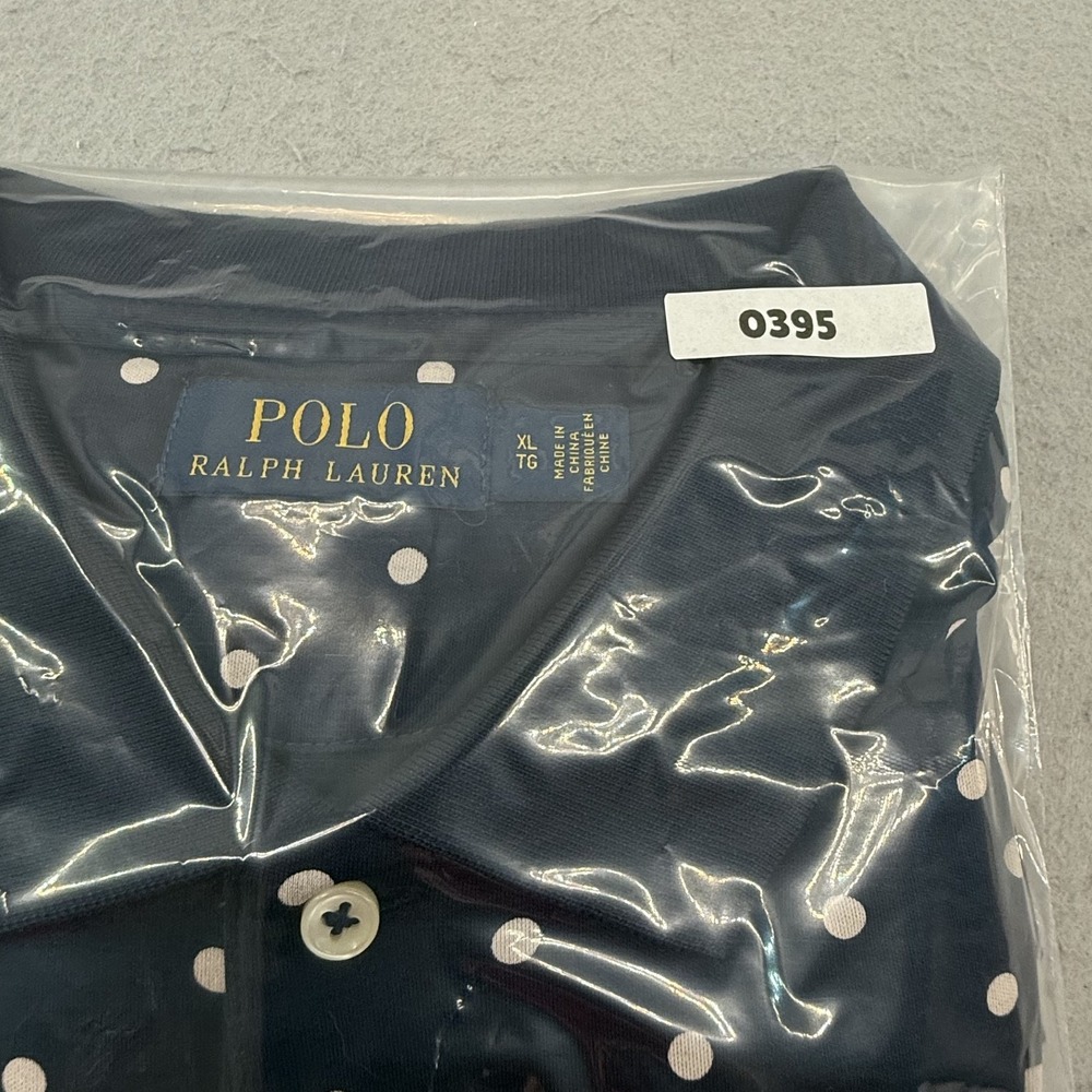 Polo Ralph Lauren Polo Shirt Men's XL Navy Blue Polka Dot Soft Touch Pima Cotton - Picture 13 of 13